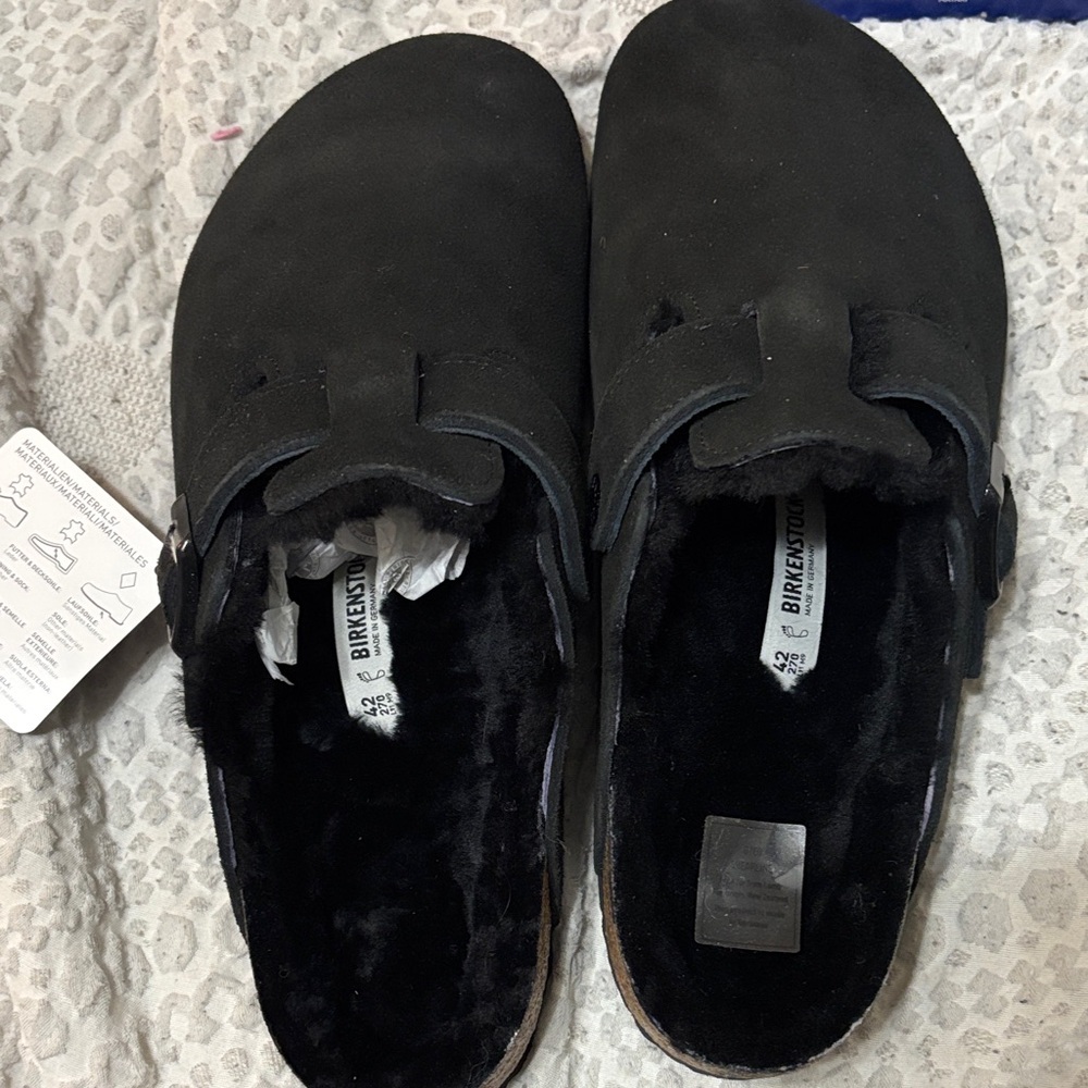 Birkenstock Men's Black Suede Slip-Ons